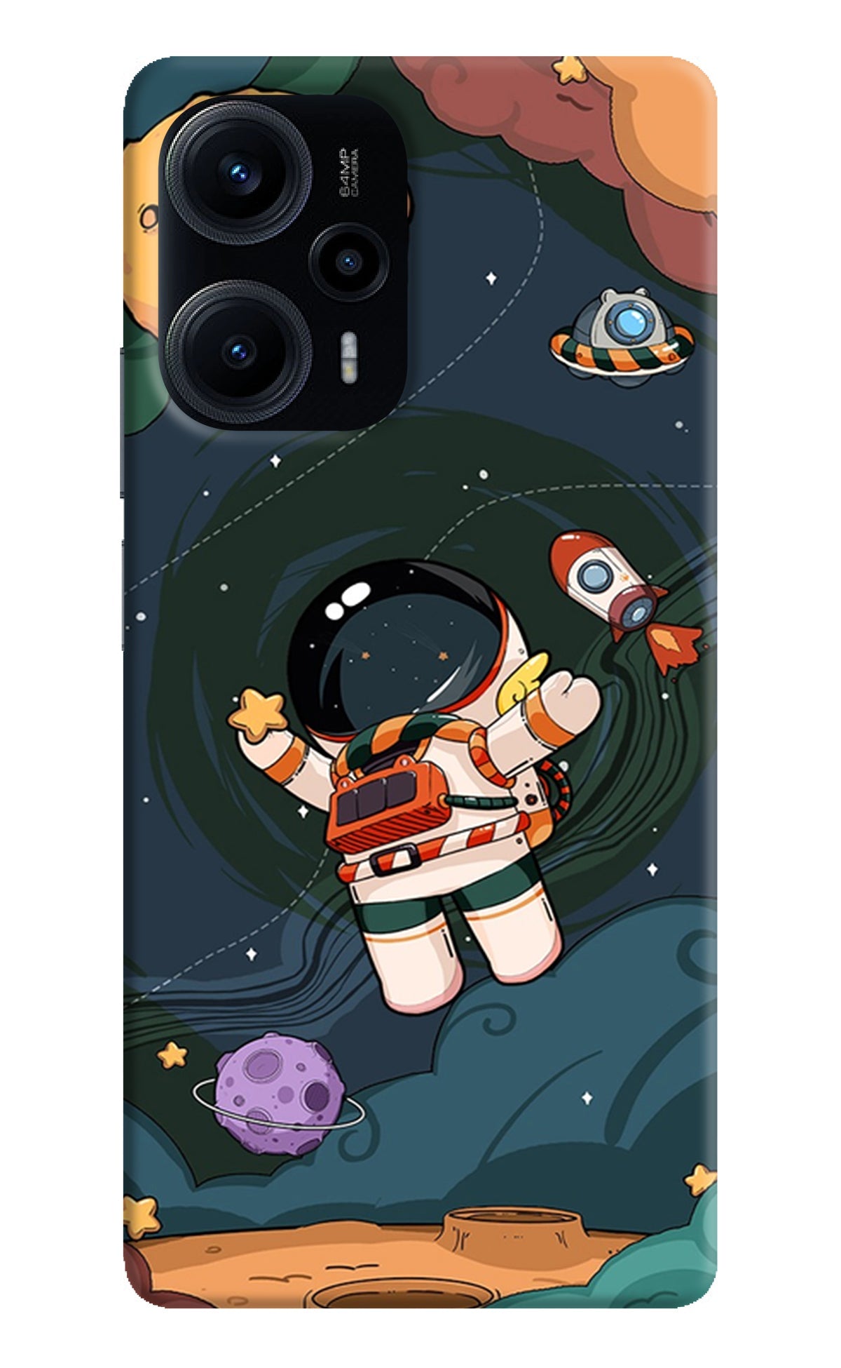 Cartoon Astronaut Poco F5 5G Back Cover