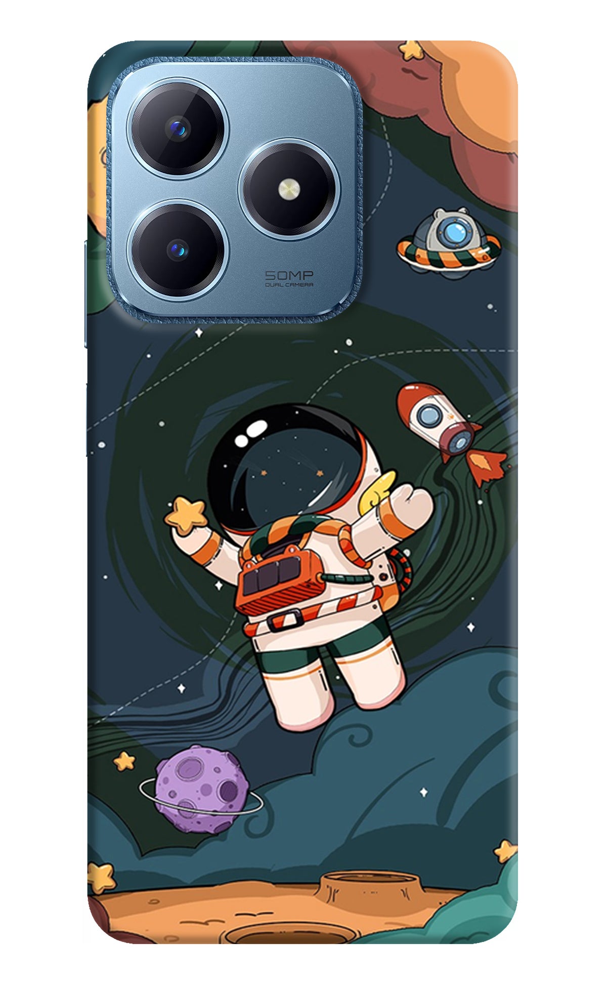 Cartoon Astronaut Realme C63 Back Cover