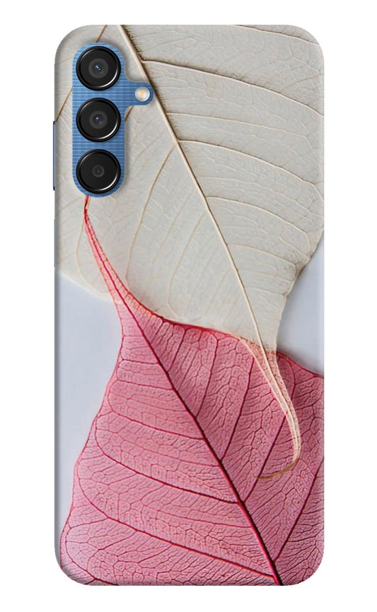 White Pink Leaf Samsung M15 5G Back Cover