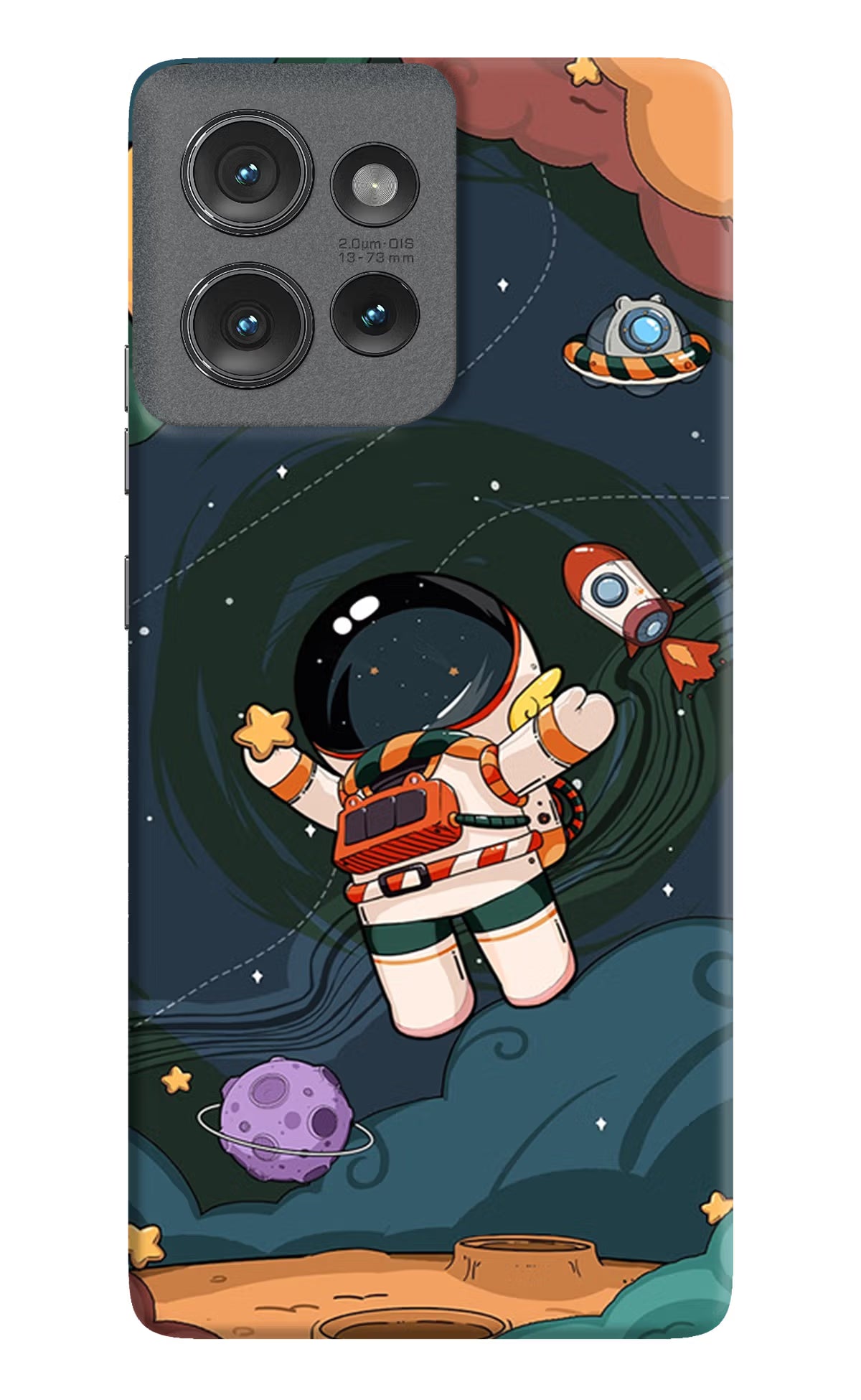 Cartoon Astronaut Case for Moto Edge 50 by Casekaro