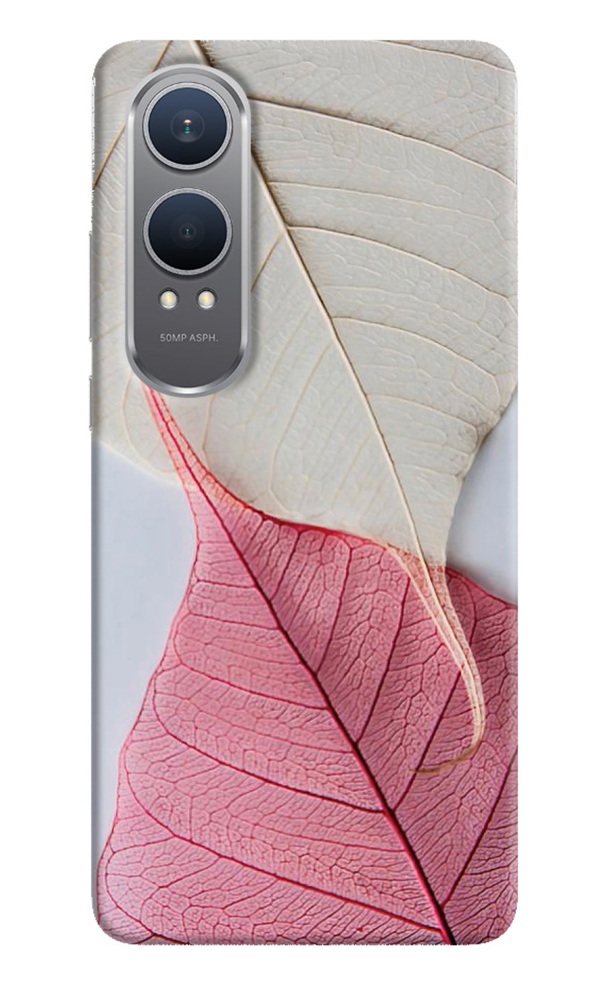 White Pink Leaf Case for OnePlus Nord CE4 Lite