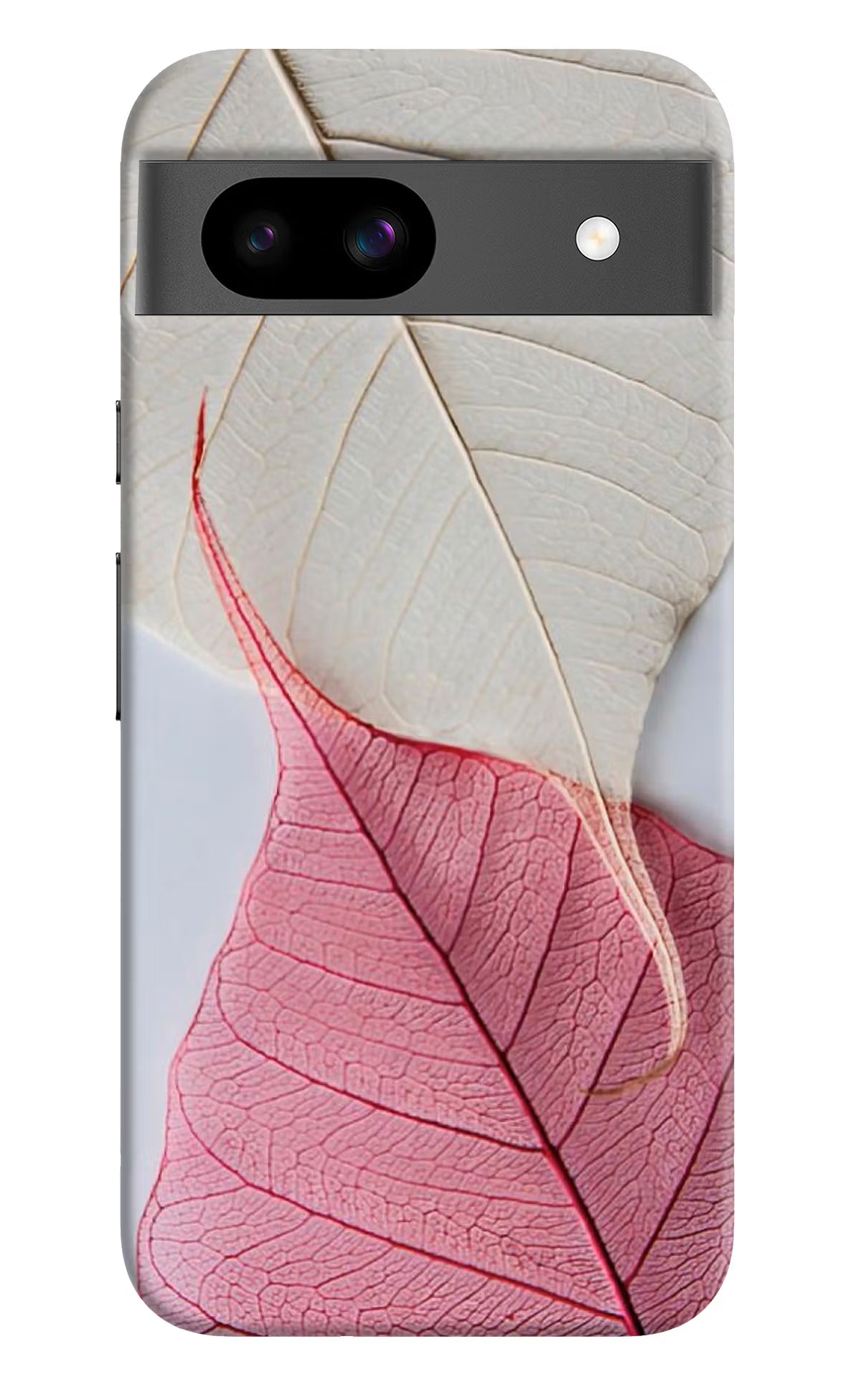 White Pink Leaf Case for Google Pixel 8A by Casekaro