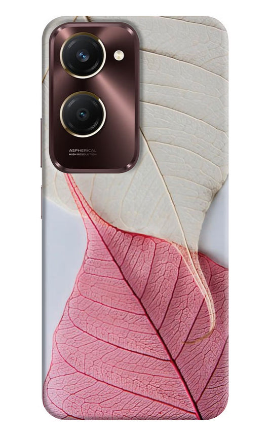 White Pink Leaf Case for iQOO Z9 Lite 5G