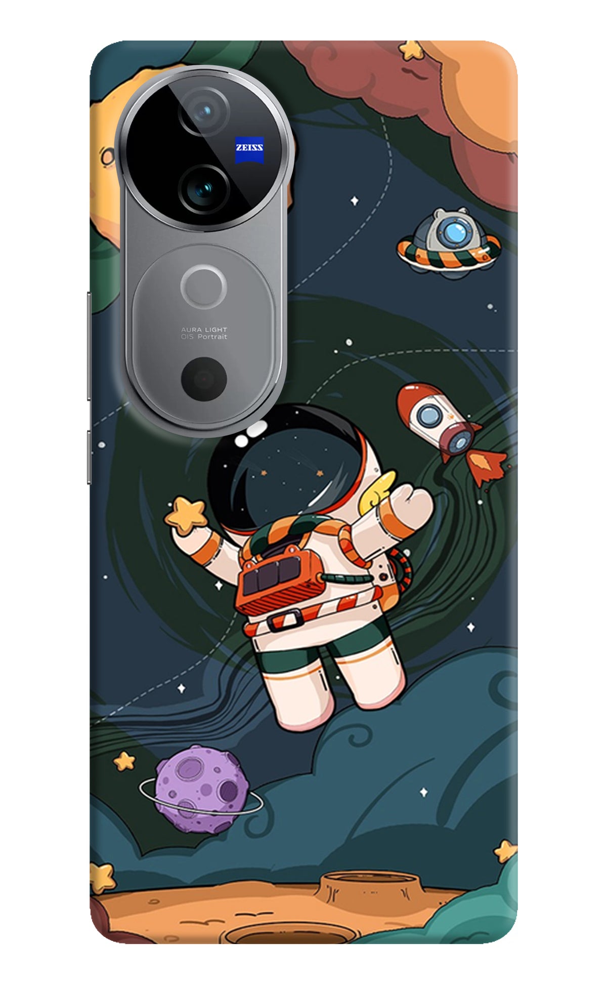 Cartoon Astronaut Case for Vivo V40 5G