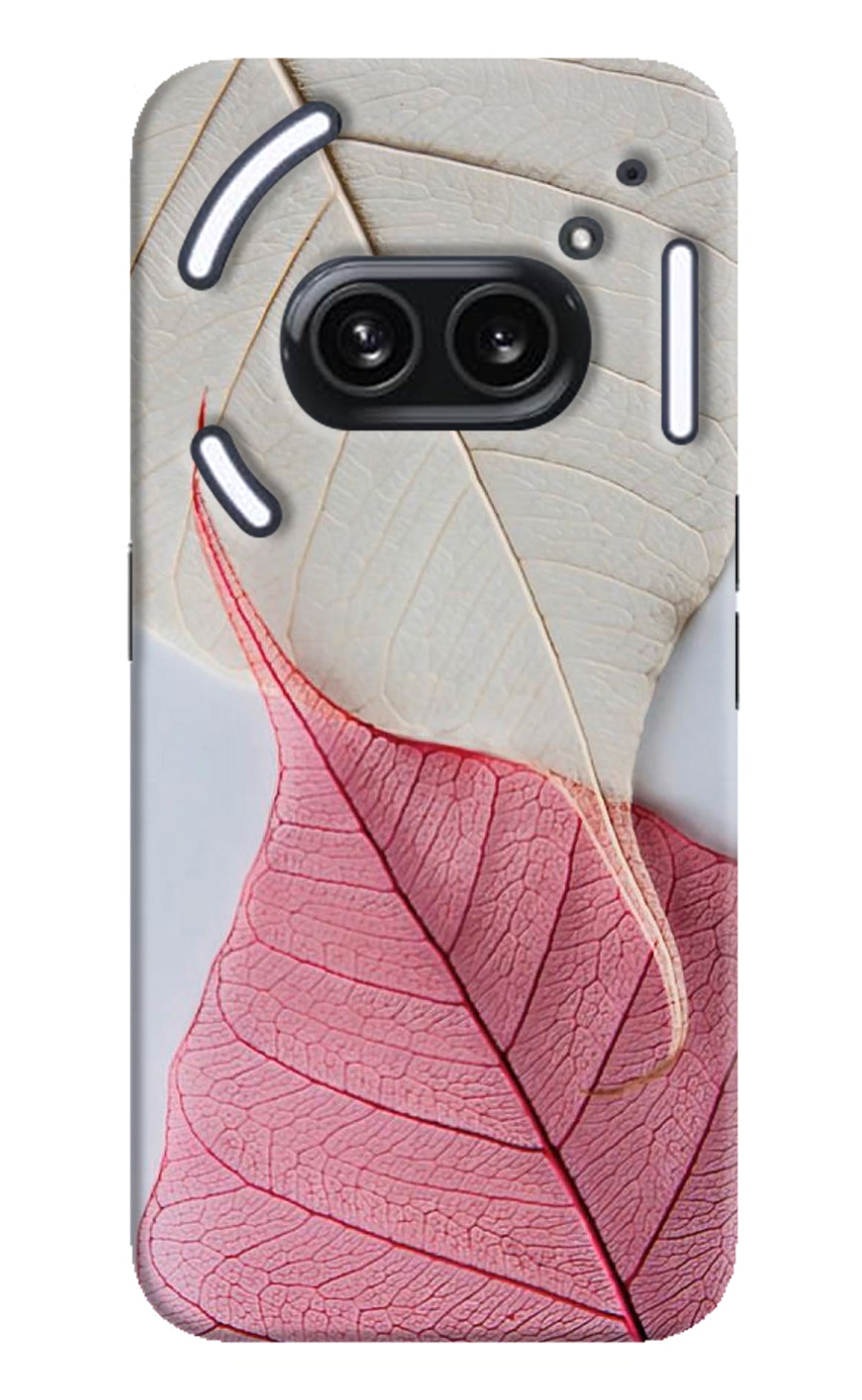 White Pink Leaf Case for Nothing Phone 2A Plus