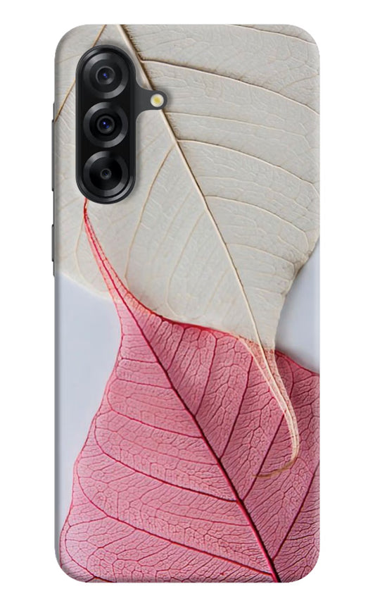 White Pink Leaf Case for Samsung A36 5G by Casekaro
