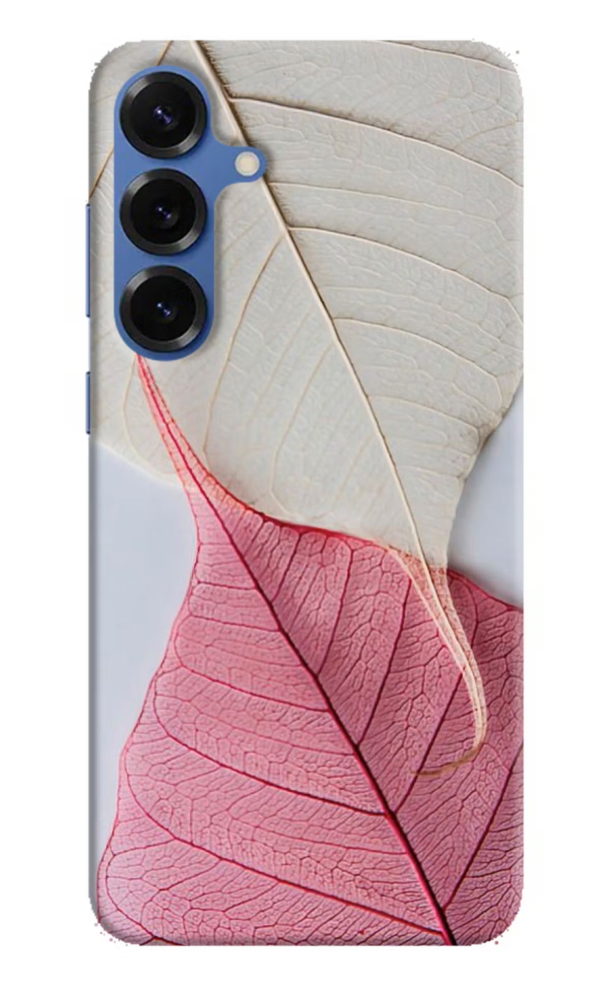 White Pink Leaf Case for Samsung S25 Plus by Casekaro