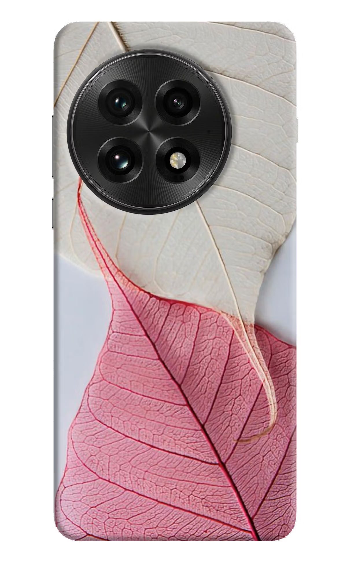 White Pink Leaf Case for OnePlus 13 by Casekaro