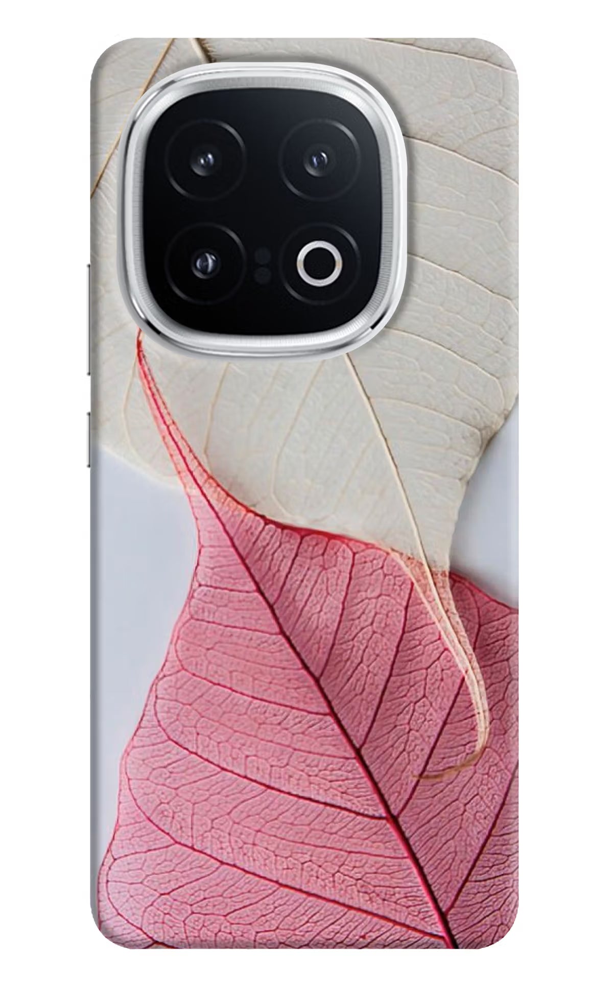 White Pink Leaf Case for iQOO 13 5G by Casekaro