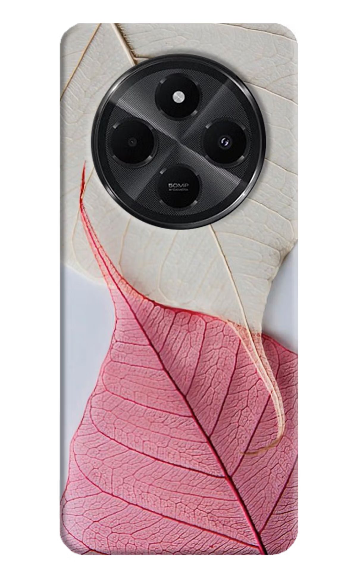 White Pink Leaf Case for Redmi A4 5G by Casekaro