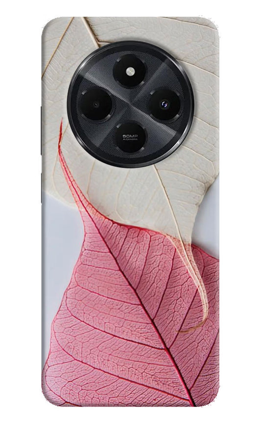 White Pink Leaf Case for Redmi 14C 5G by Casekaro