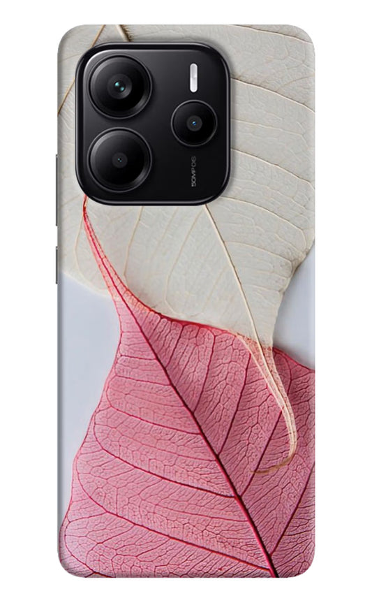 White Pink Leaf Case for Redmi Note 14 5G by Casekaro