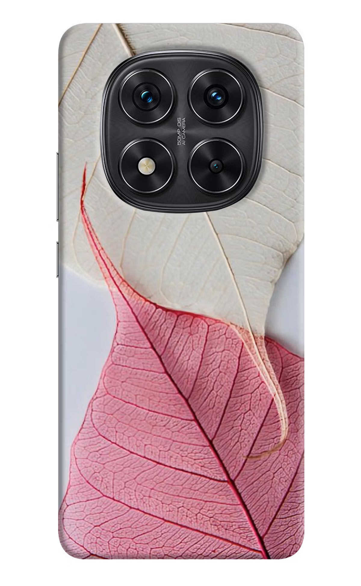 White Pink Leaf Case for Redmi Note 14 Pro 5G by Casekaro