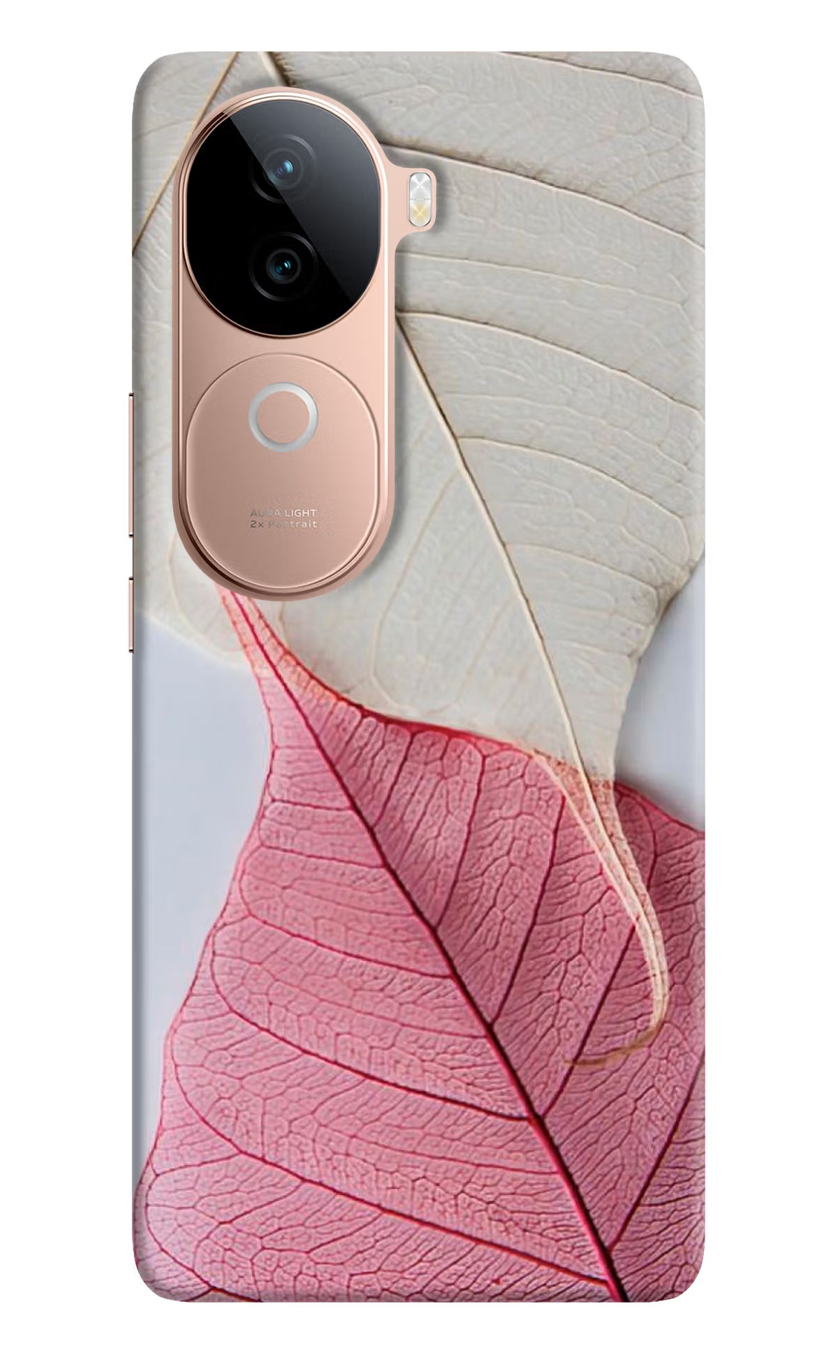 White Pink Leaf Case for Vivo V40e 5G by Casekaro