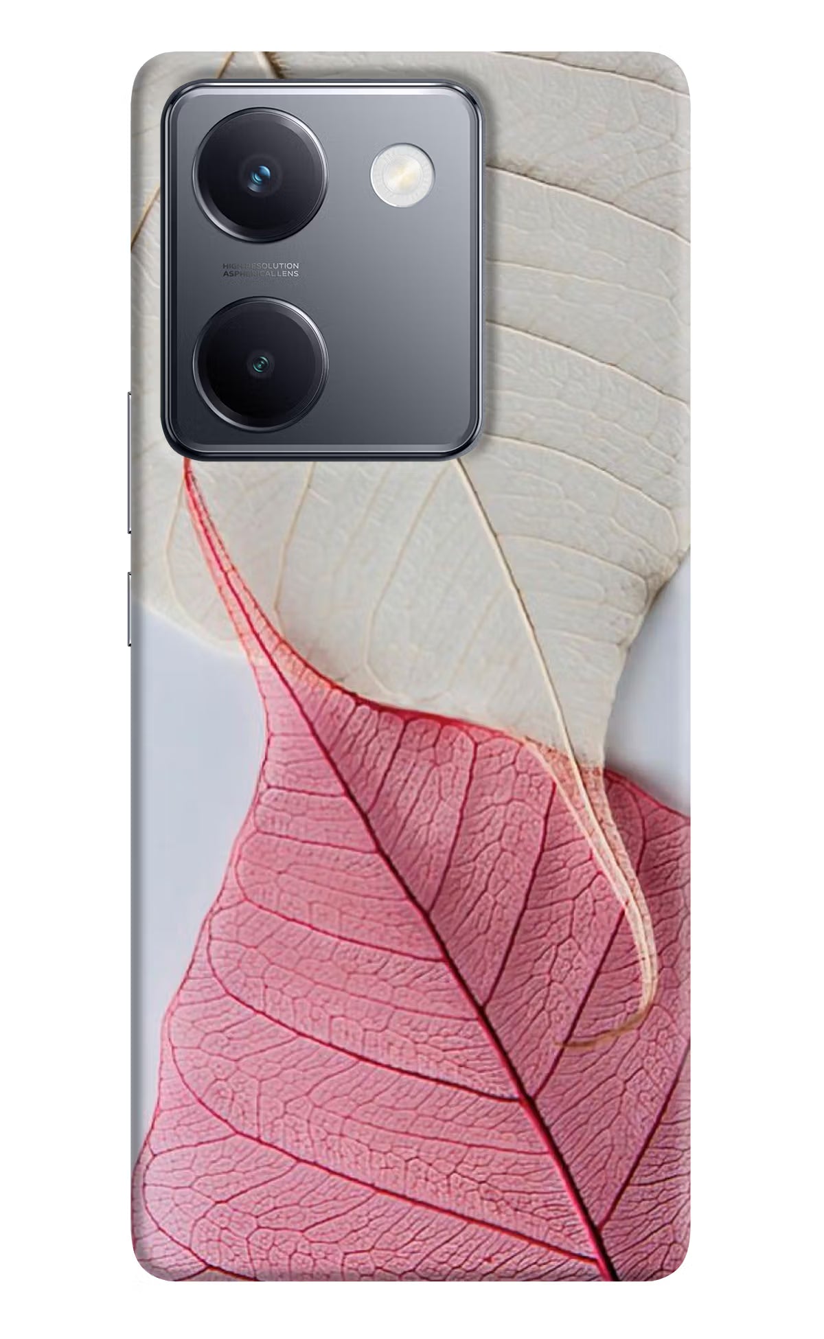 White Pink Leaf Case for Vivo Y300 Plus 5G by Casekaro