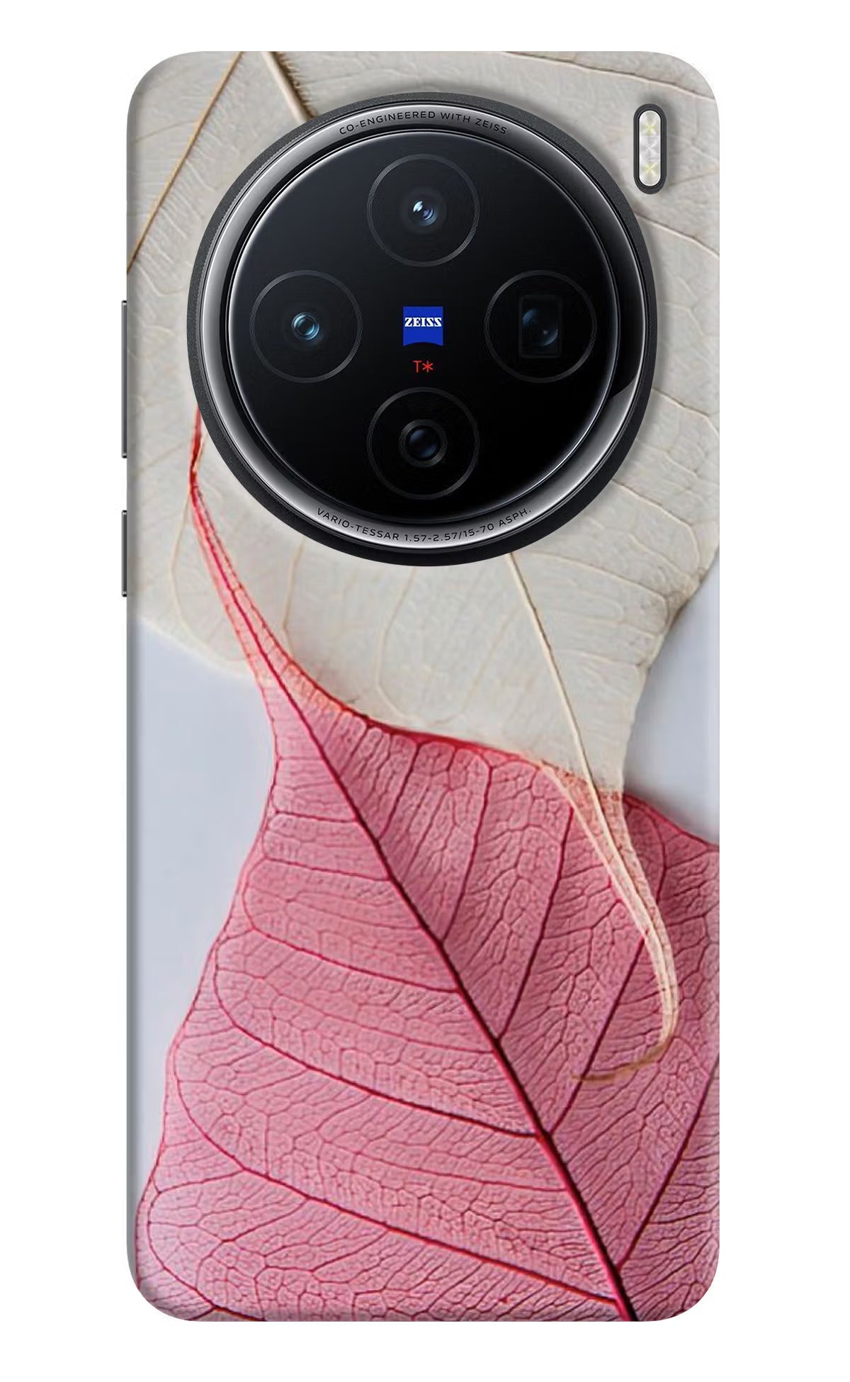 White Pink Leaf Case for Vivo X200 5G by Casekaro