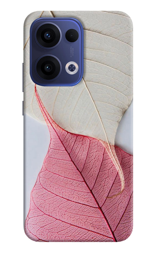 White Pink Leaf Case for Oppo Reno13 5G