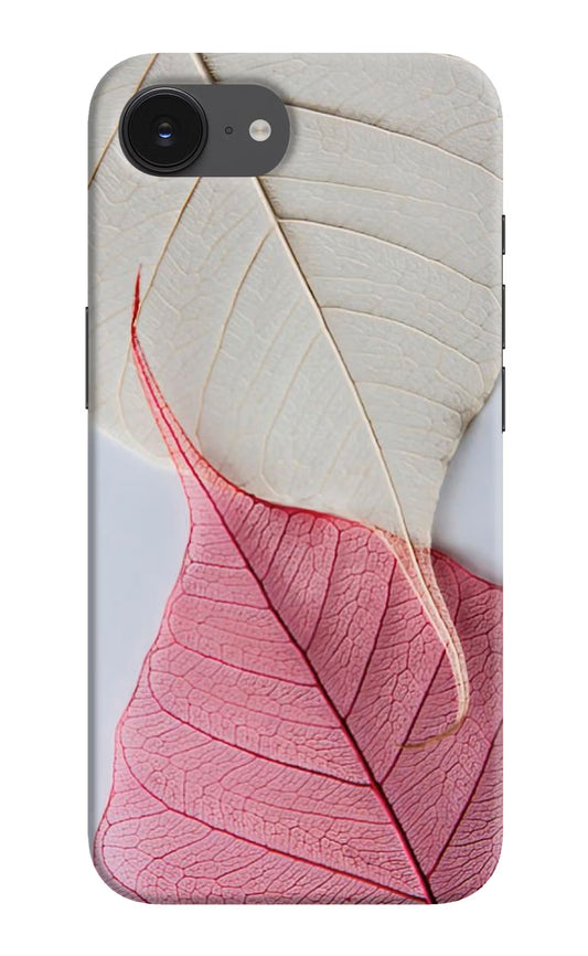 White Pink Leaf Case for iPhone 16e by Casekaro