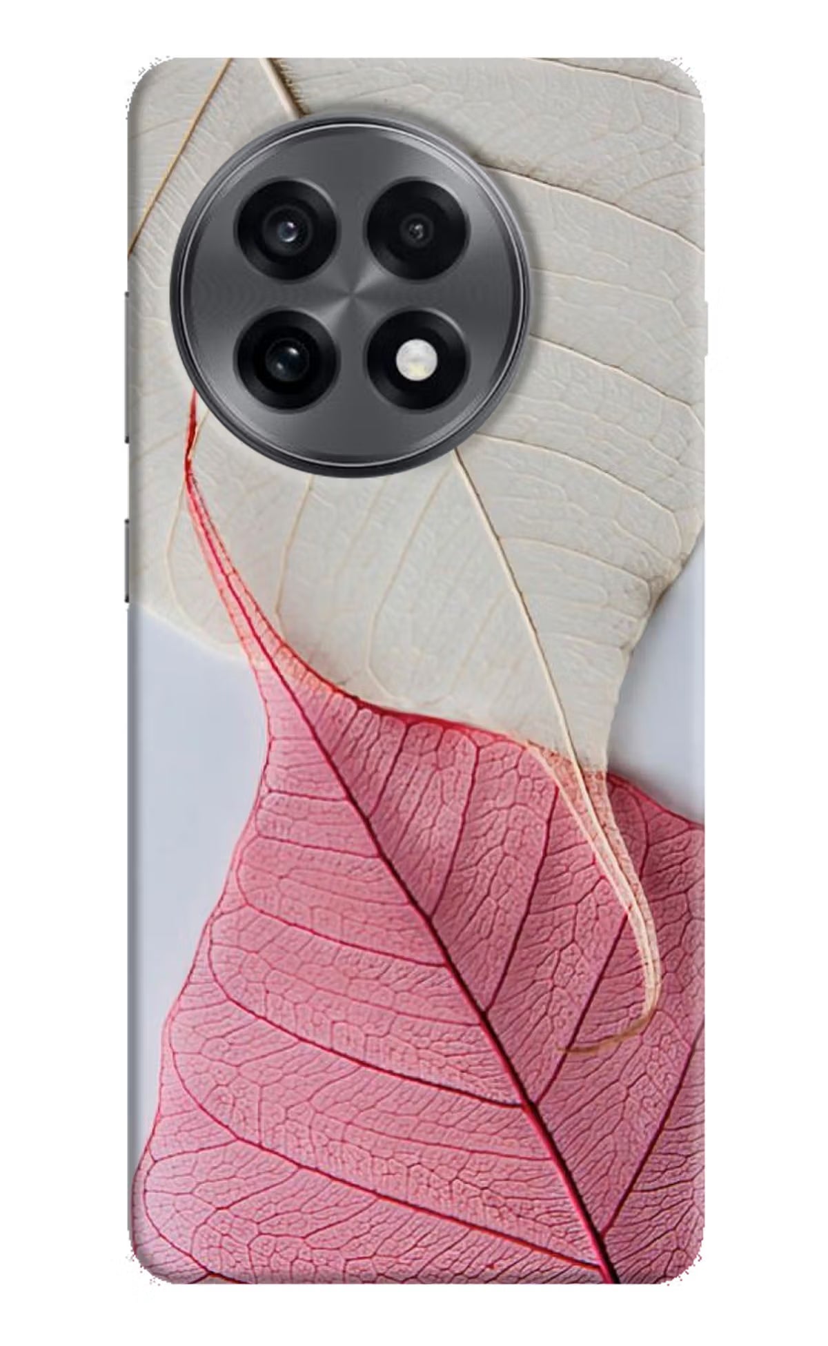 White Pink Leaf Case for OnePlus 13R by Casekaro