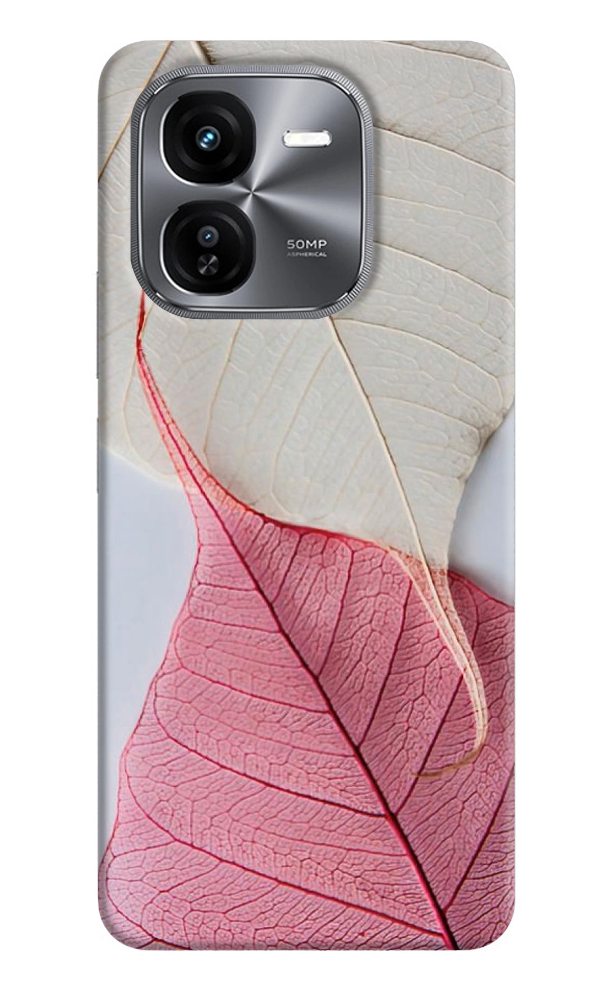 White Pink Leaf Case for iQOO Z9X