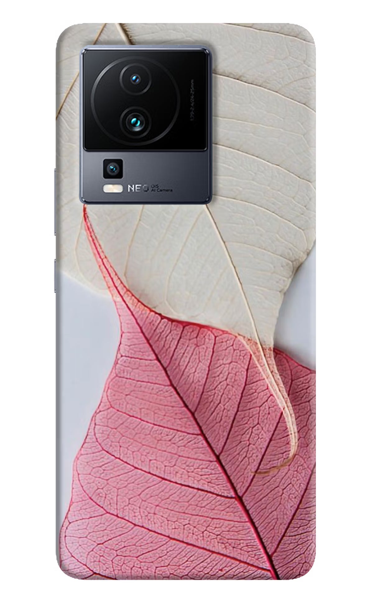 White Pink Leaf Case for iQOO Neo 7 Pro by Casekaro