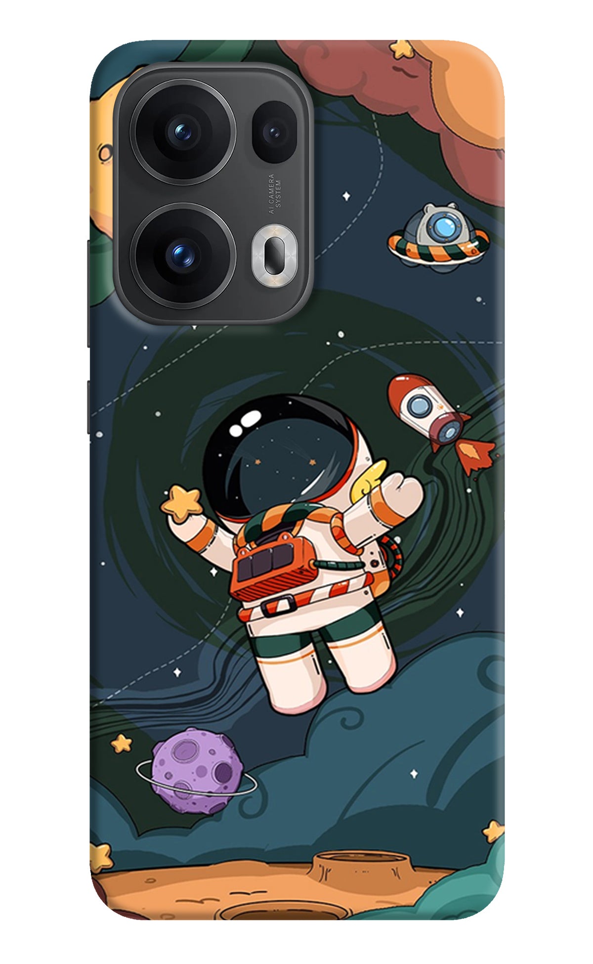 Cartoon Astronaut Case for Oppo Reno13 Pro 5G