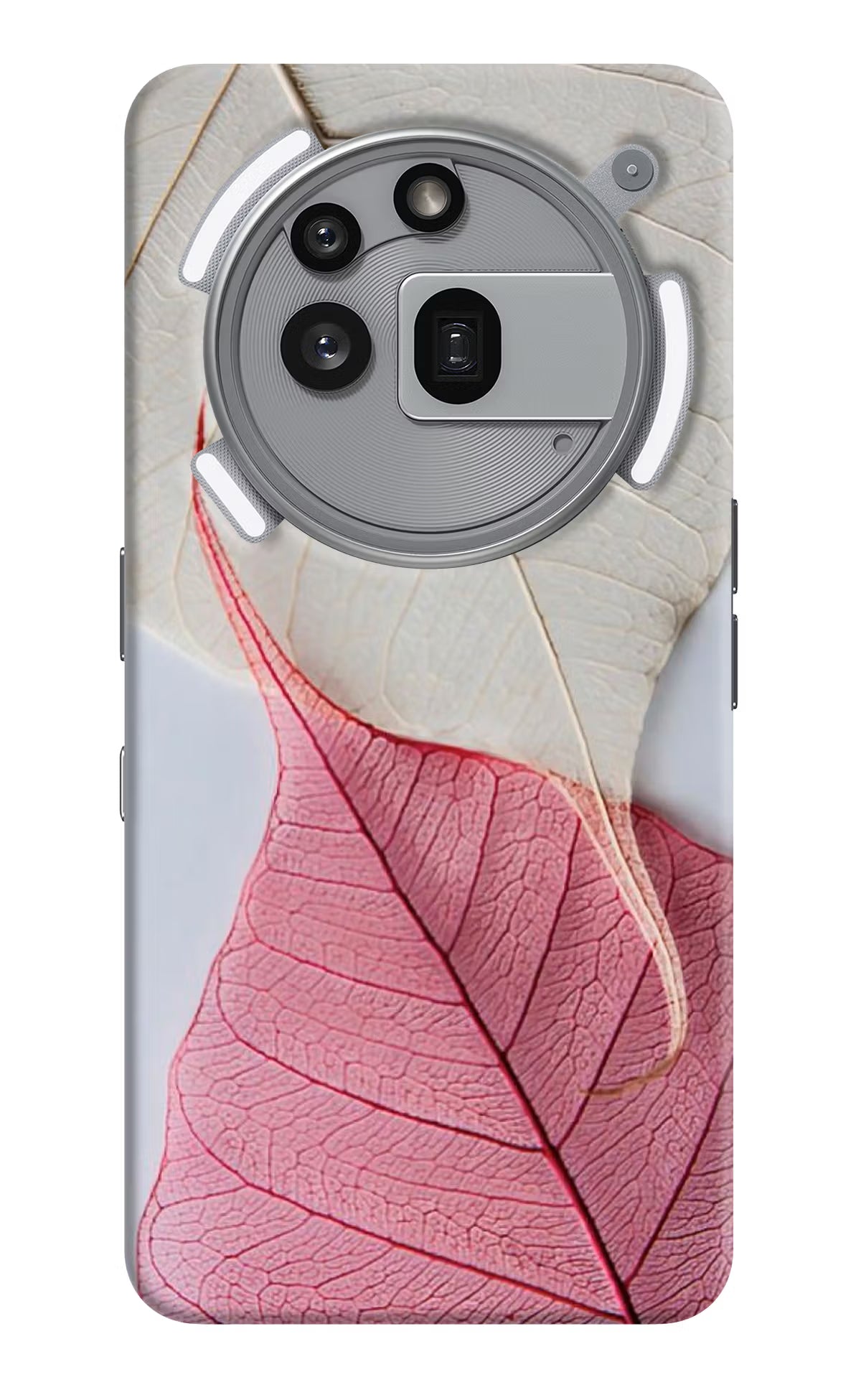 White Pink Leaf Case for Nothing Phone 3a Pro