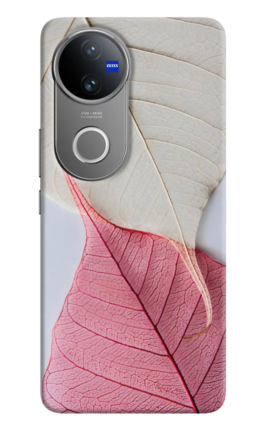 White Pink Leaf Case for Vivo V50 5G by Casekaro