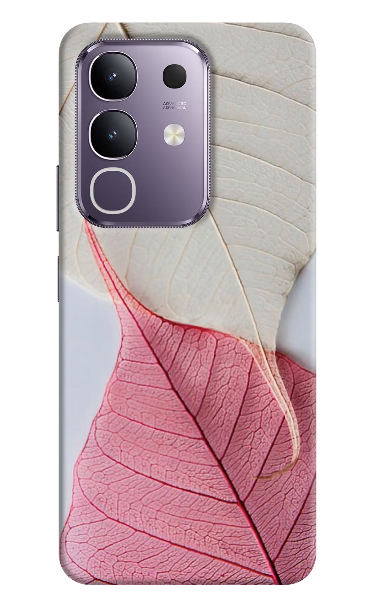 White Pink Leaf Case for Vivo T4x 5G by Casekaro