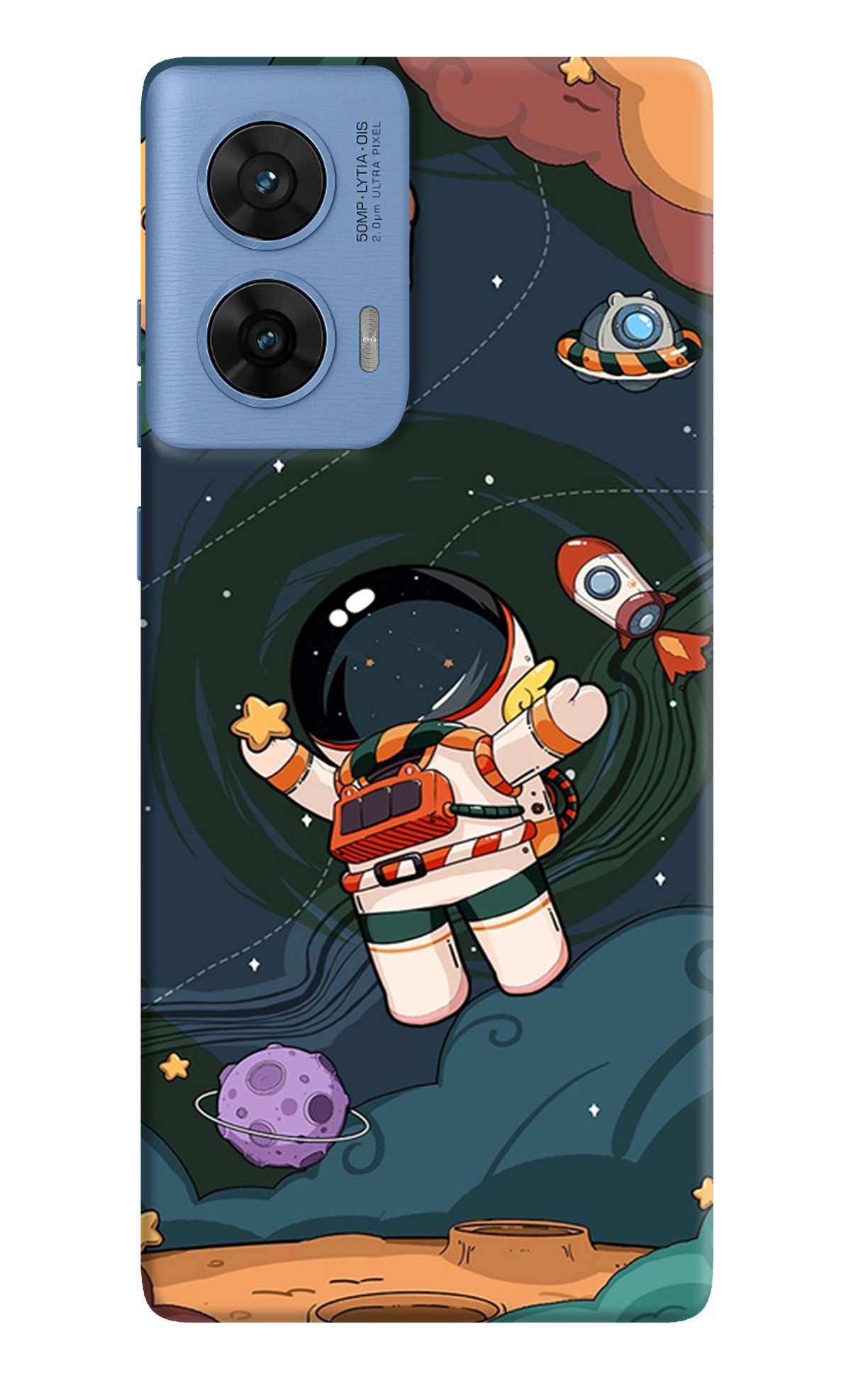 Cartoon Astronaut Case for Moto Edge 60 Fusion