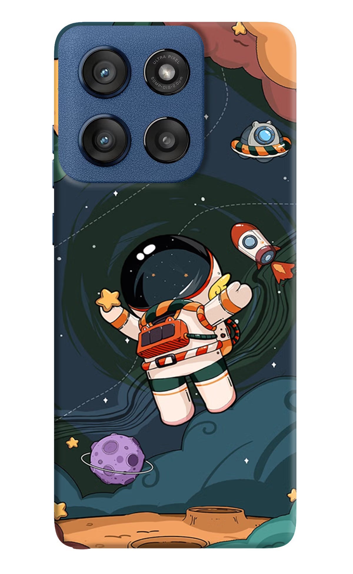 Cartoon Astronaut Case for Moto Edge 60 Stylus by Casekaro