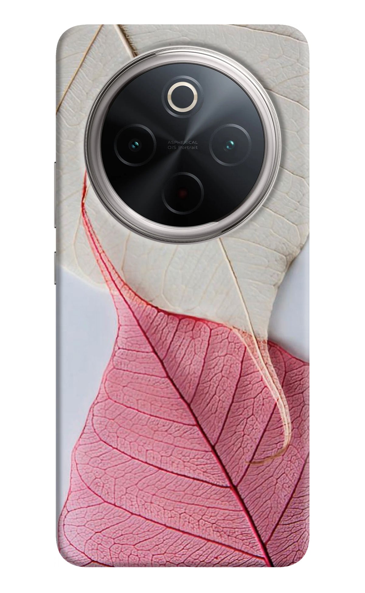 White Pink Leaf Case for Vivo T4 5G