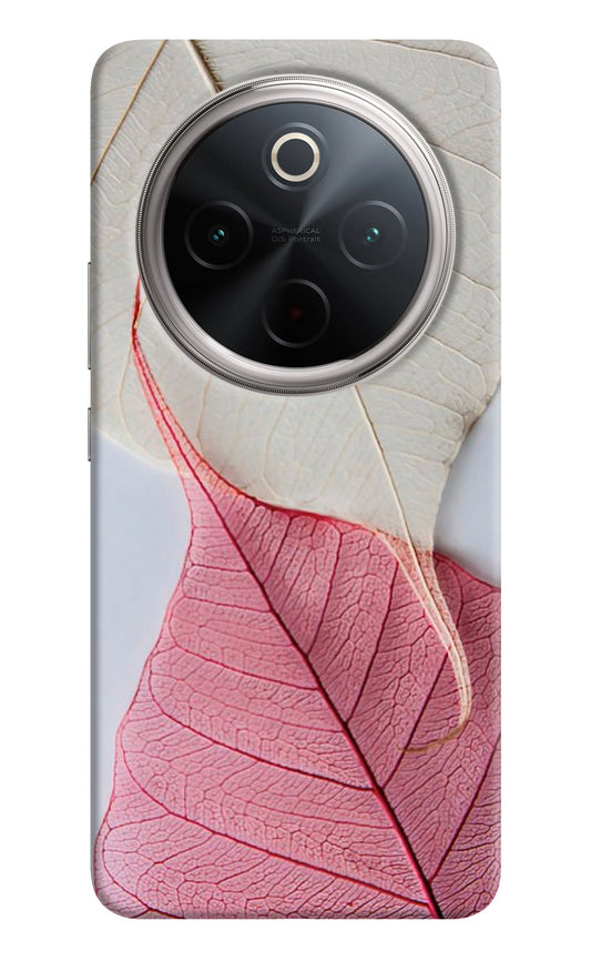 White Pink Leaf Case for Vivo T4 5G