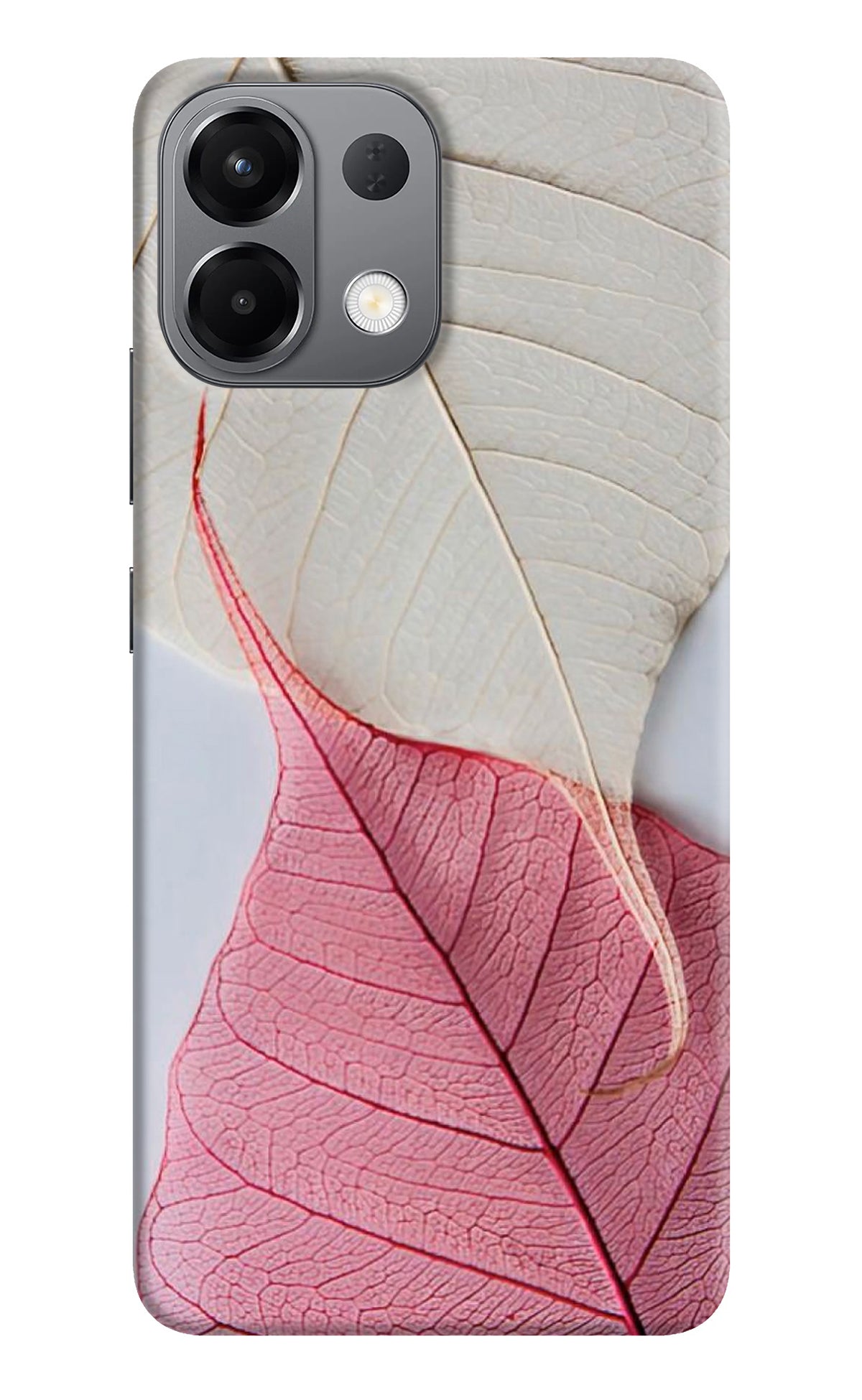 White Pink Leaf Case for Oppo K13 5G
