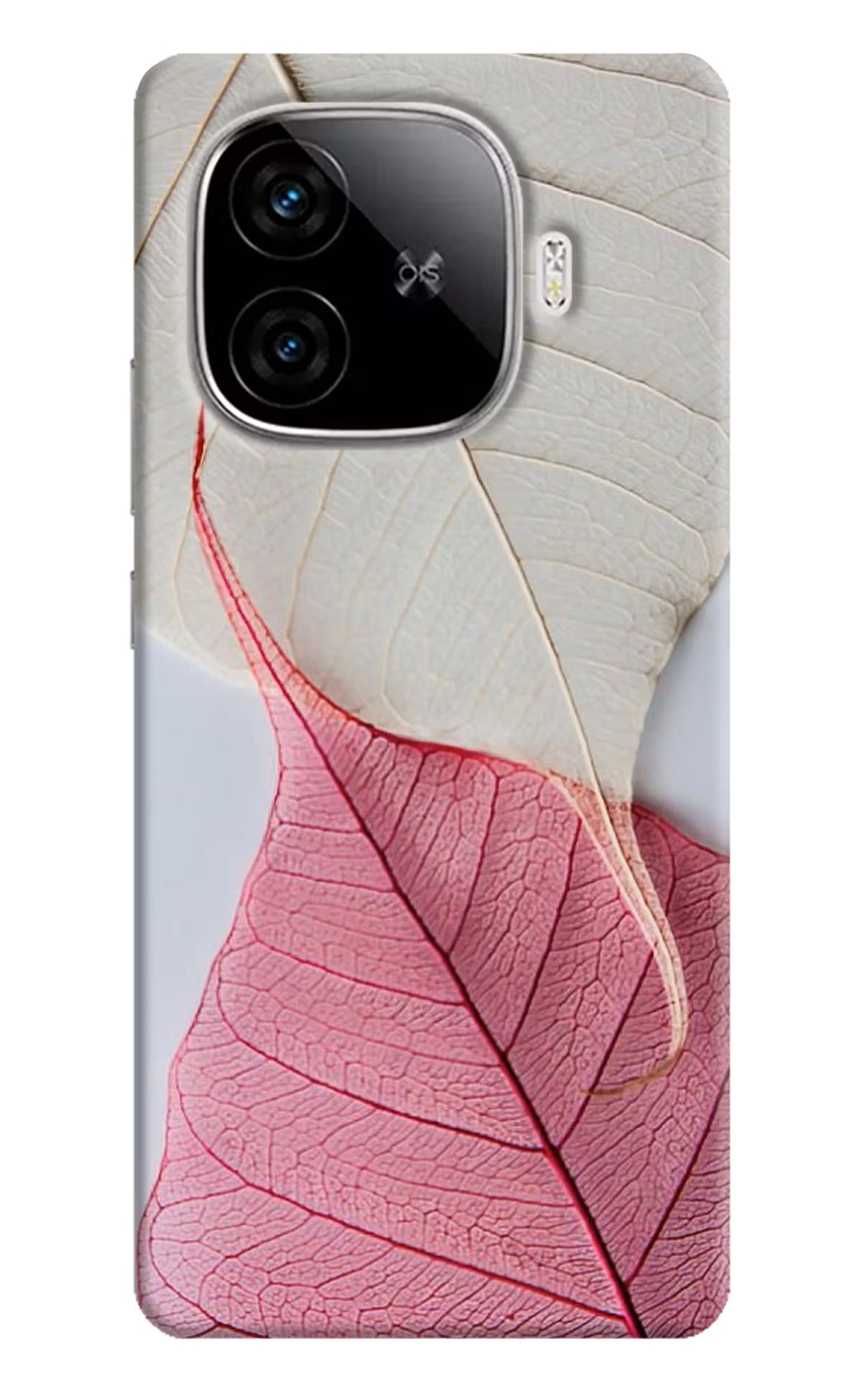 White Pink Leaf Case for iQOO Neo 10R 5G by Casekaro