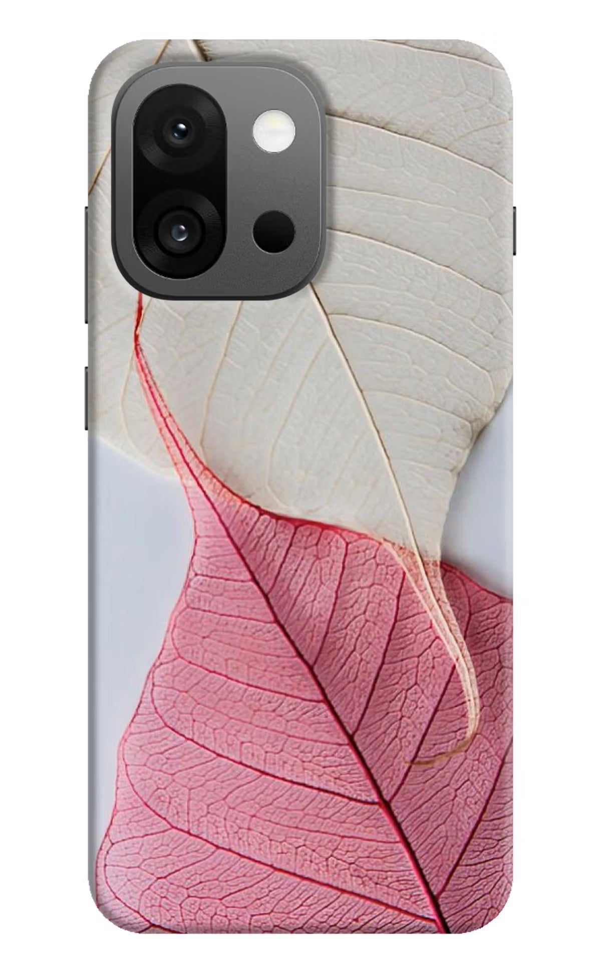 White Pink Leaf Case for OnePlus 13s by Casekaro