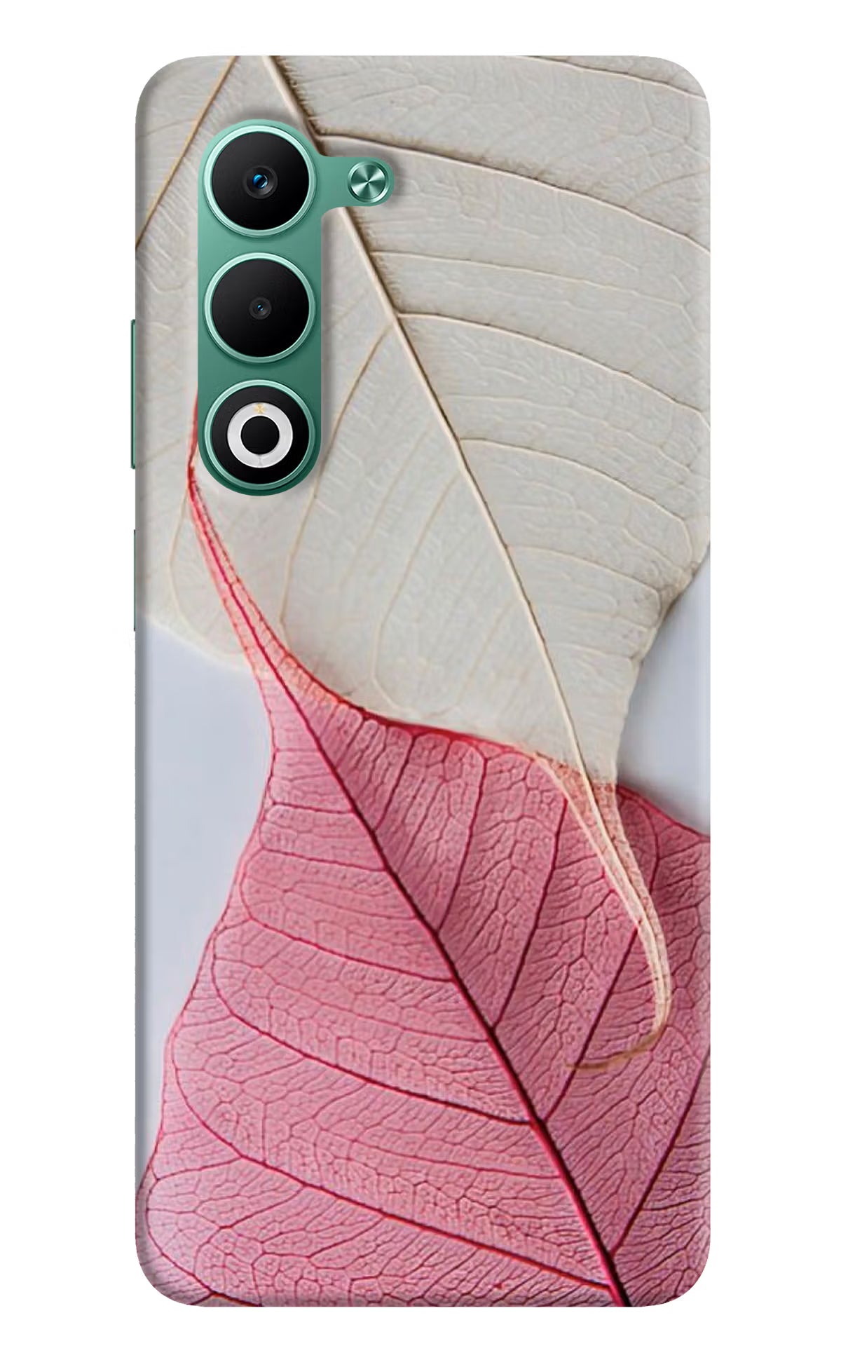 White Pink Leaf Case for Oppo A5 5G by Casekaro