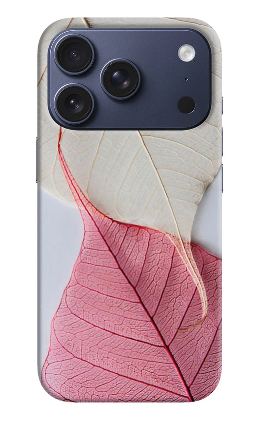 White Pink Leaf Case for iPhone 17 Pro