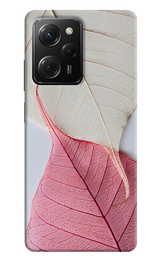 White Pink Leaf Case for Poco X5 Pro 5G by Casekaro