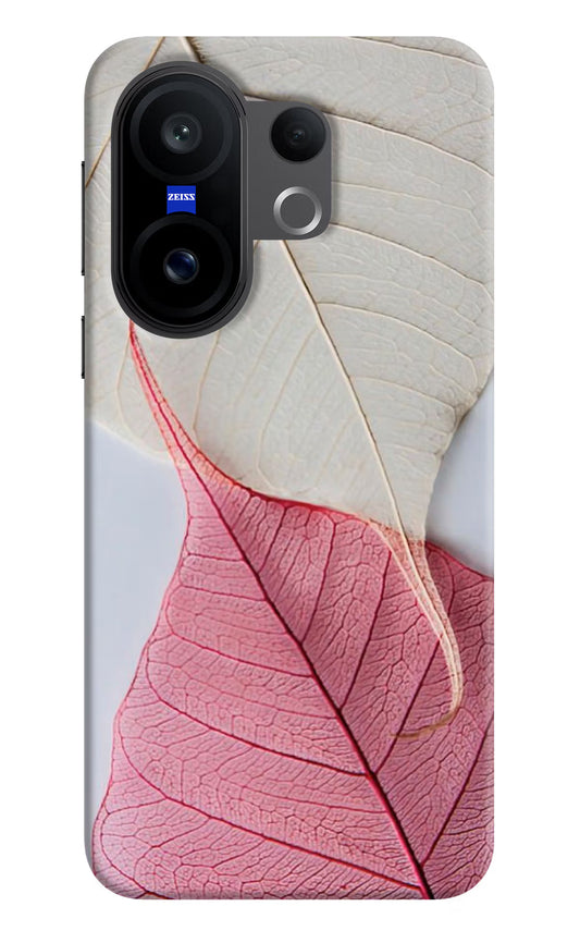 White Pink Leaf Case for Vivo X200 FE by Casekaro