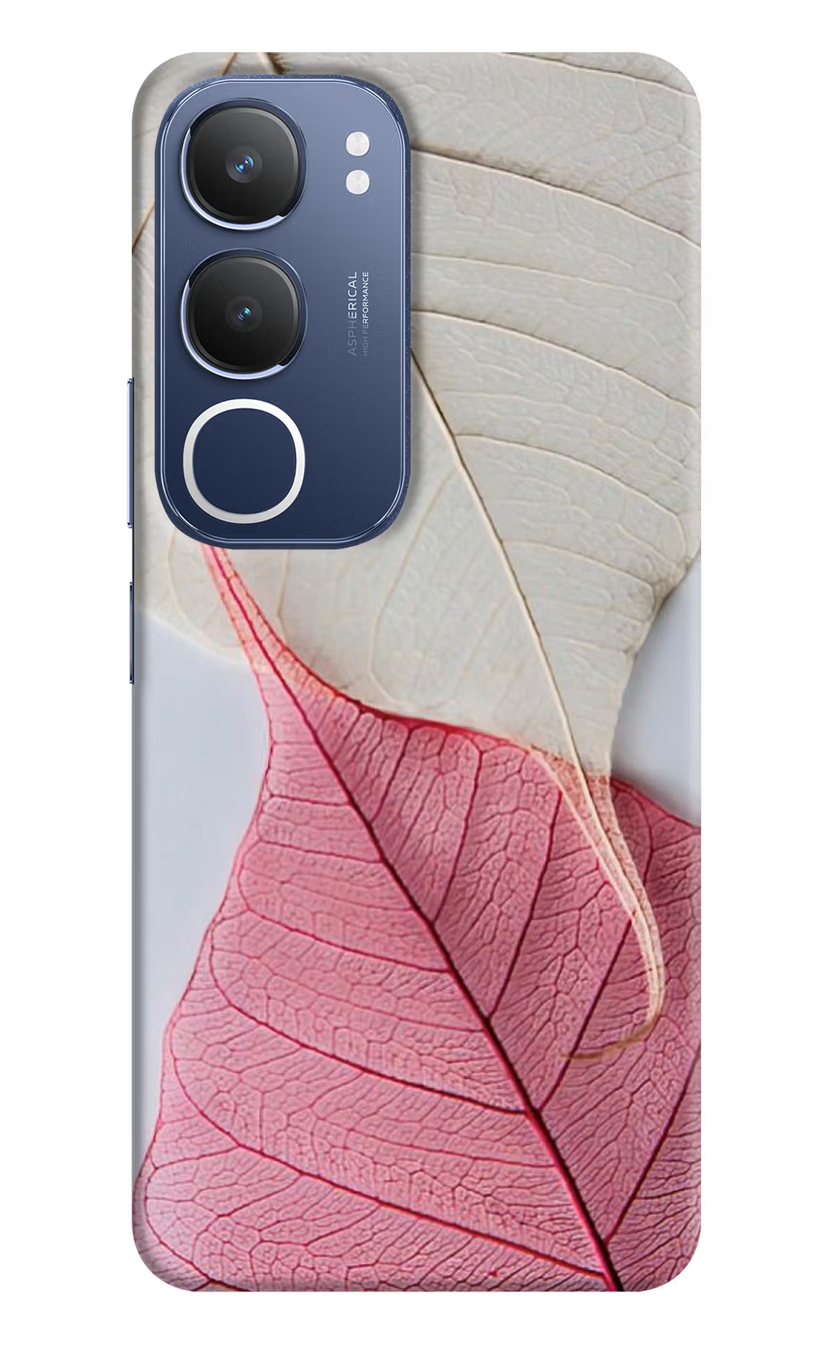 White Pink Leaf Case for Vivo Y29 5G by Casekaro
