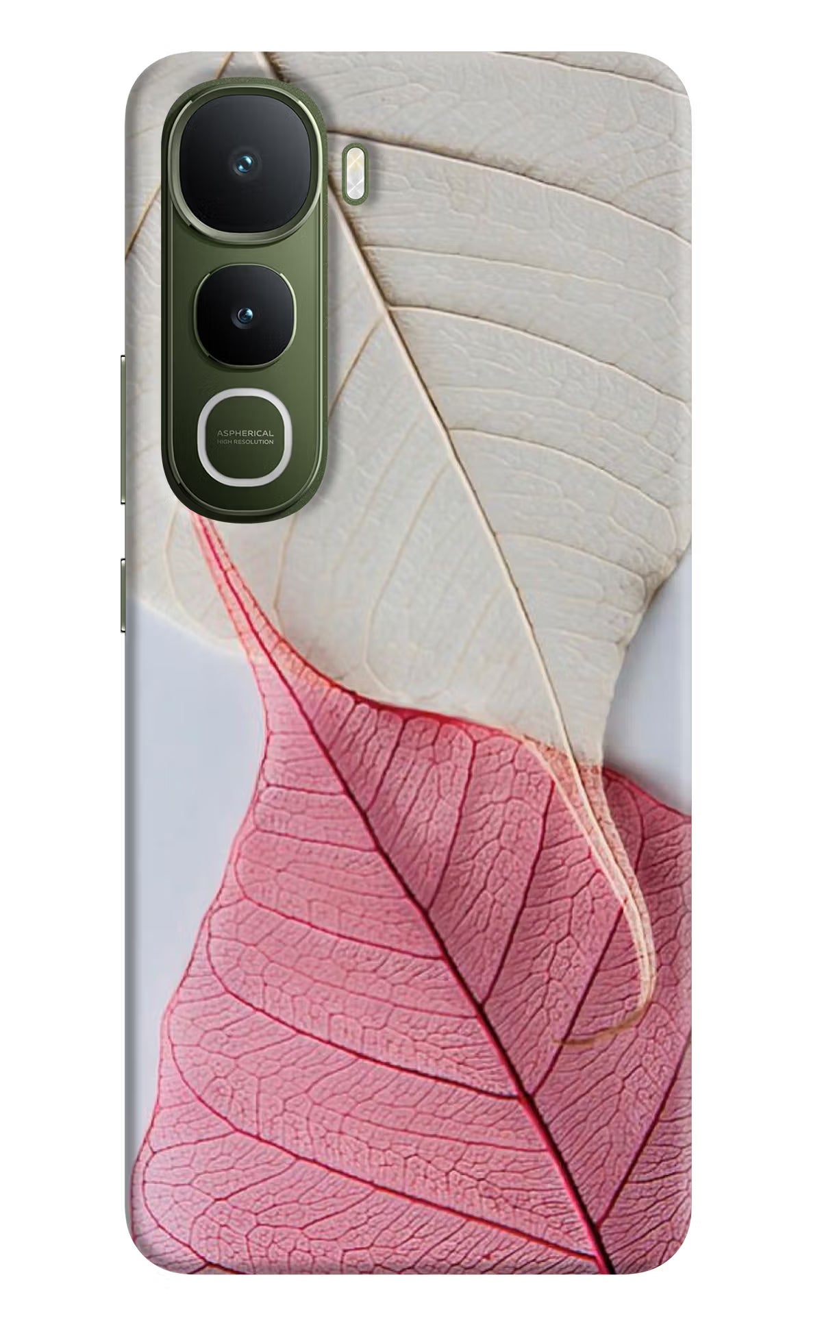 White Pink Leaf Case for Vivo Y400 5G by Casekaro