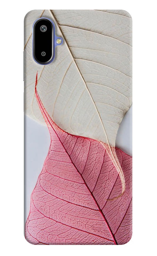 White Pink Leaf Case for Samsung F06 5G