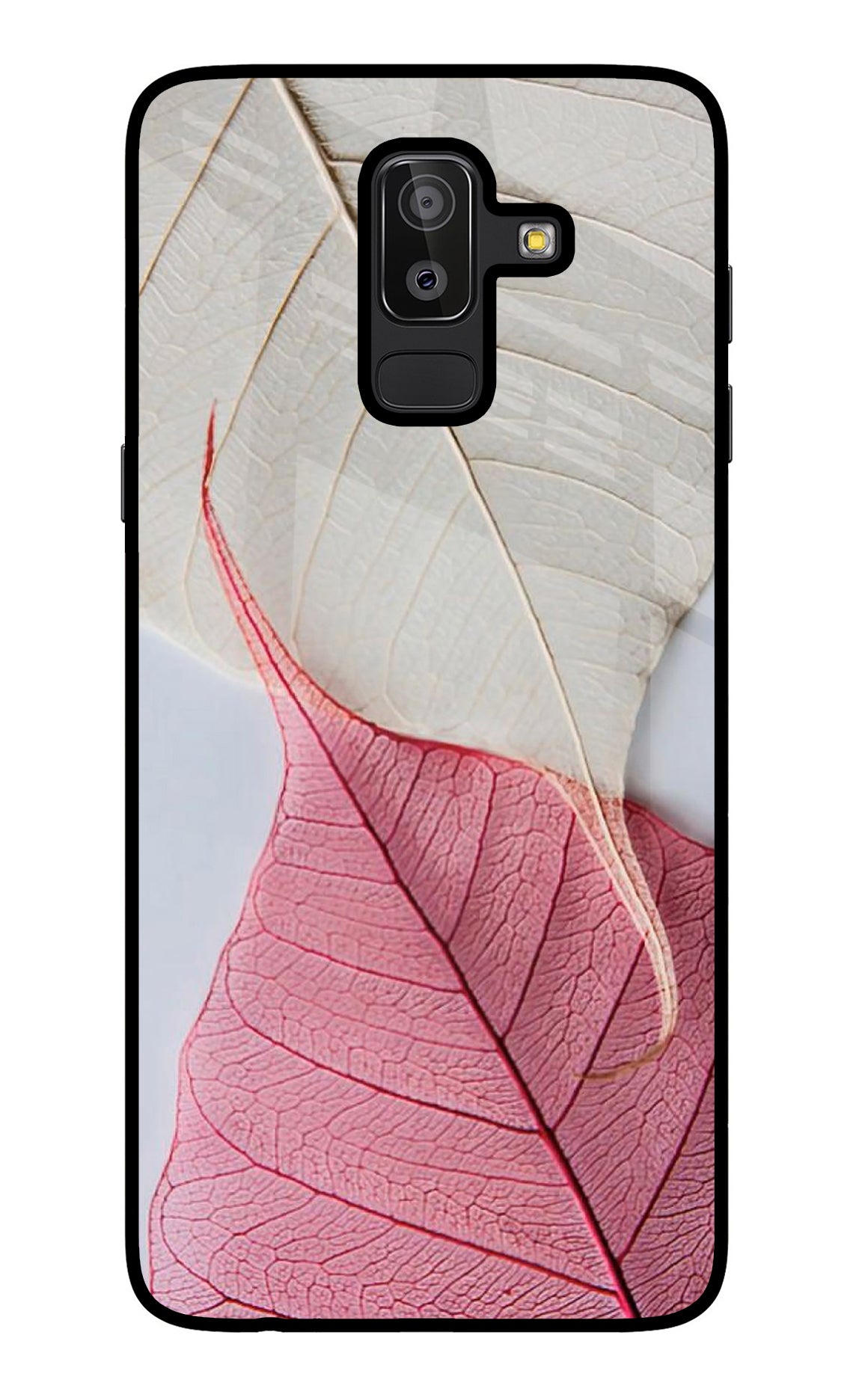 White Pink Leaf Case for Samsung J8