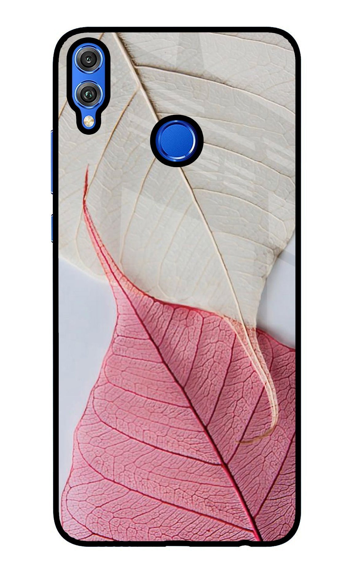 White Pink Leaf Case for Honor 8X