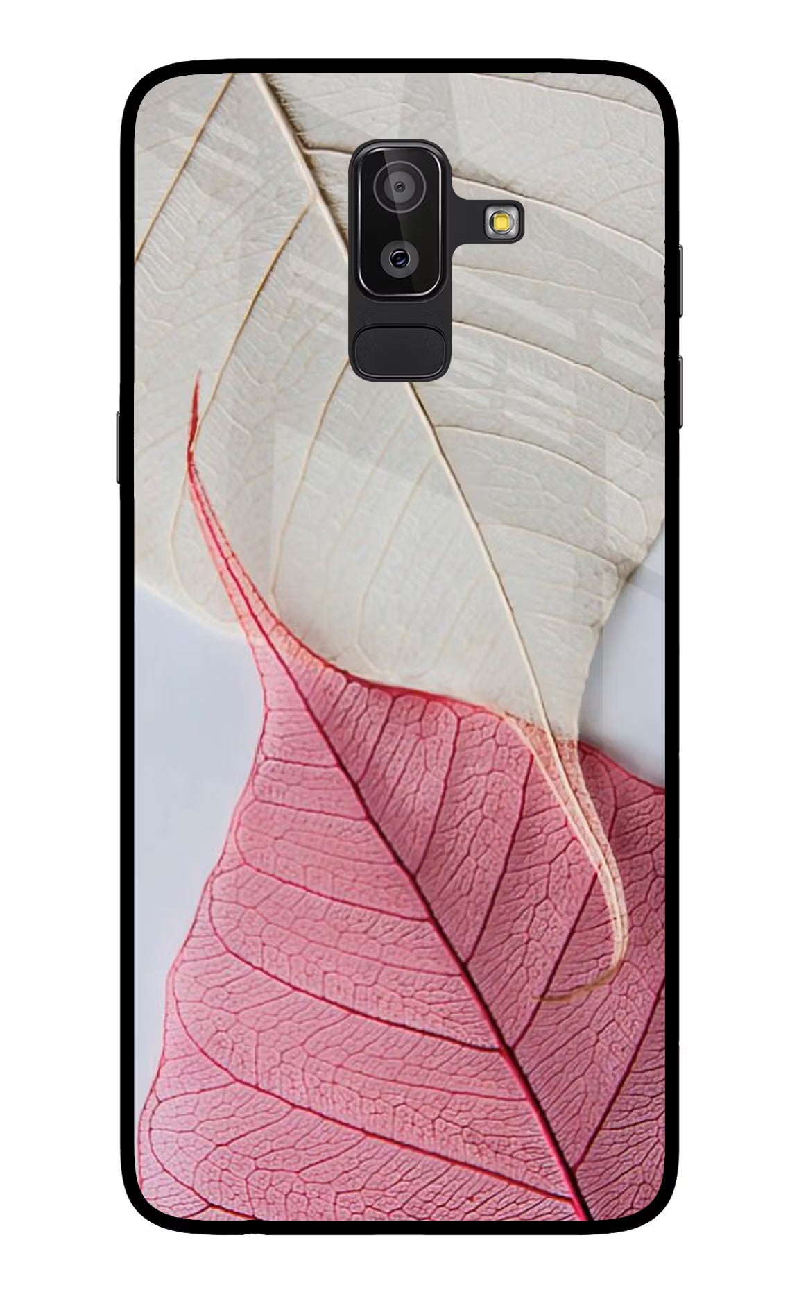 White Pink Leaf Case for Samsung On8 2018 by Casekaro