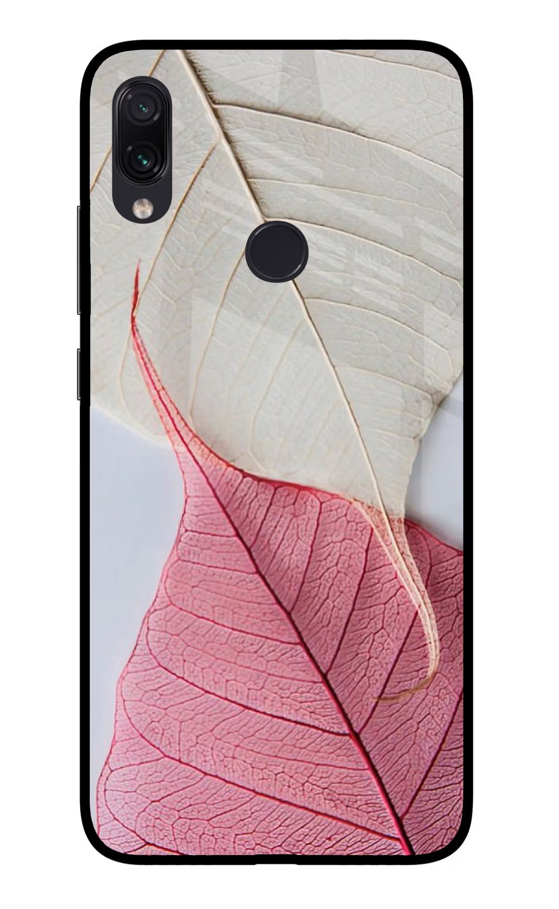 White Pink Leaf Case for Redmi Note 7S by Casekaro