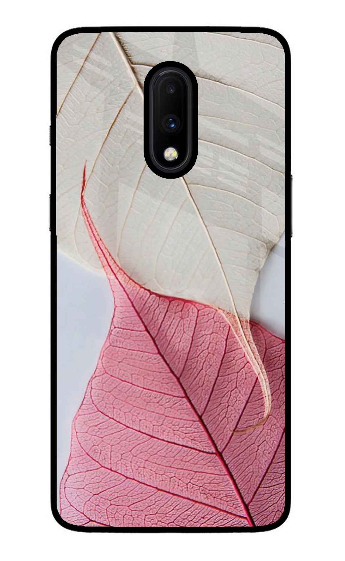 White Pink Leaf Case for Oneplus 7