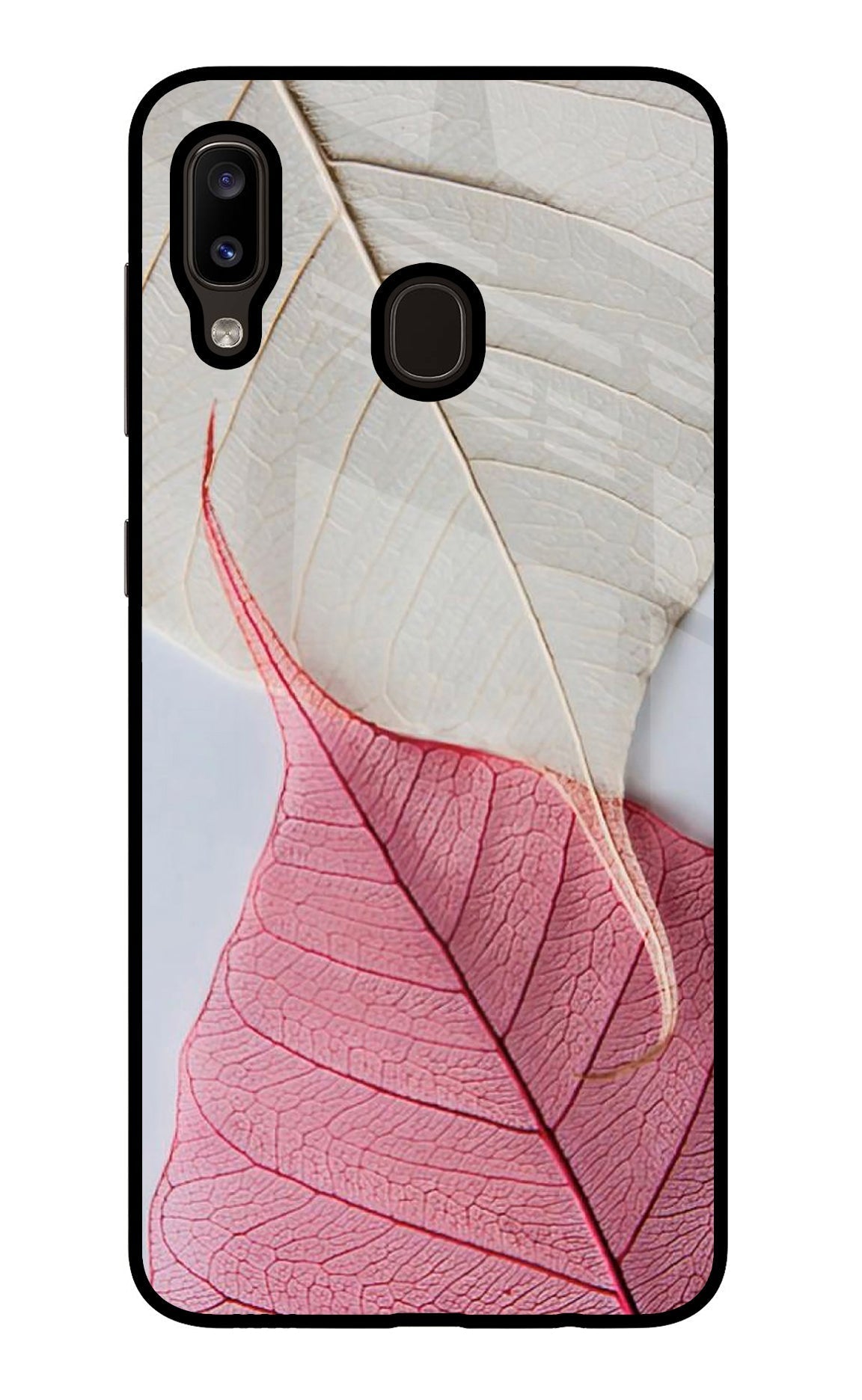 White Pink Leaf Case for Samsung A20/M10s