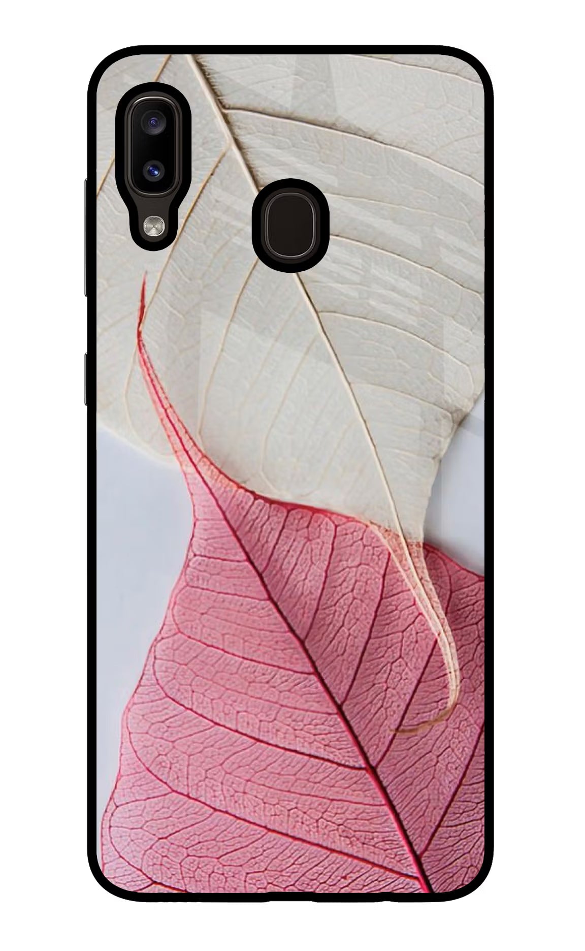 White Pink Leaf Case for Samsung A20/M10s by Casekaro